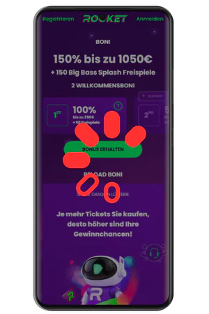 Casino Rocket Mobile App wird auf Android-Gerät installiert